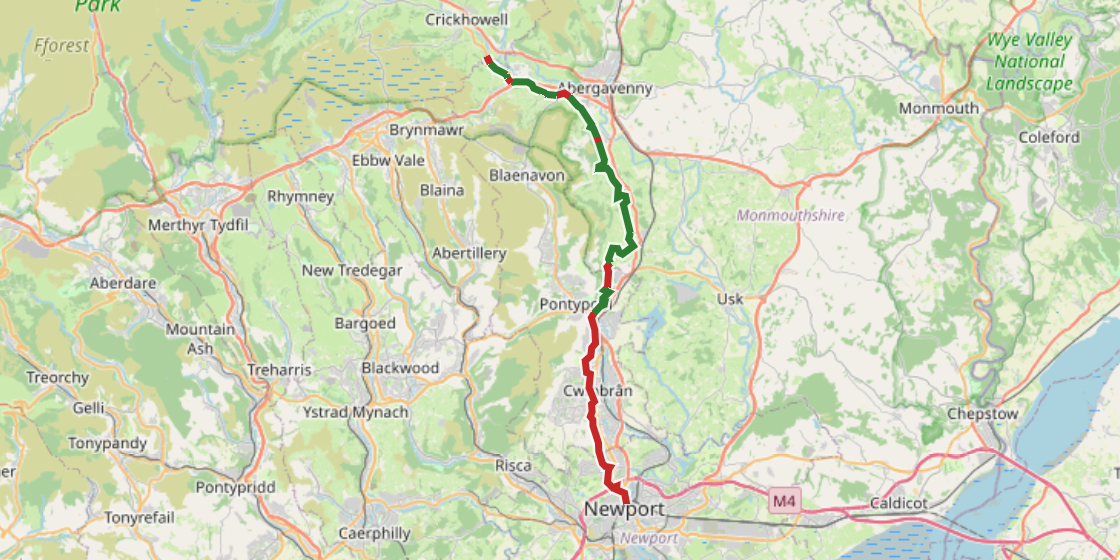 Map of NCN 49 - Monmouthshire Brecon Canal