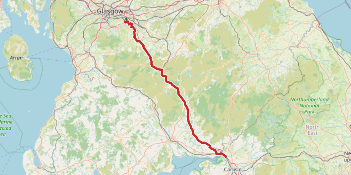 Map of NCN 74 - Scottish Borders