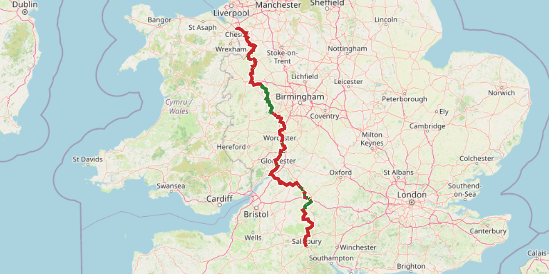 Map of NCN 45 - Mercian Way