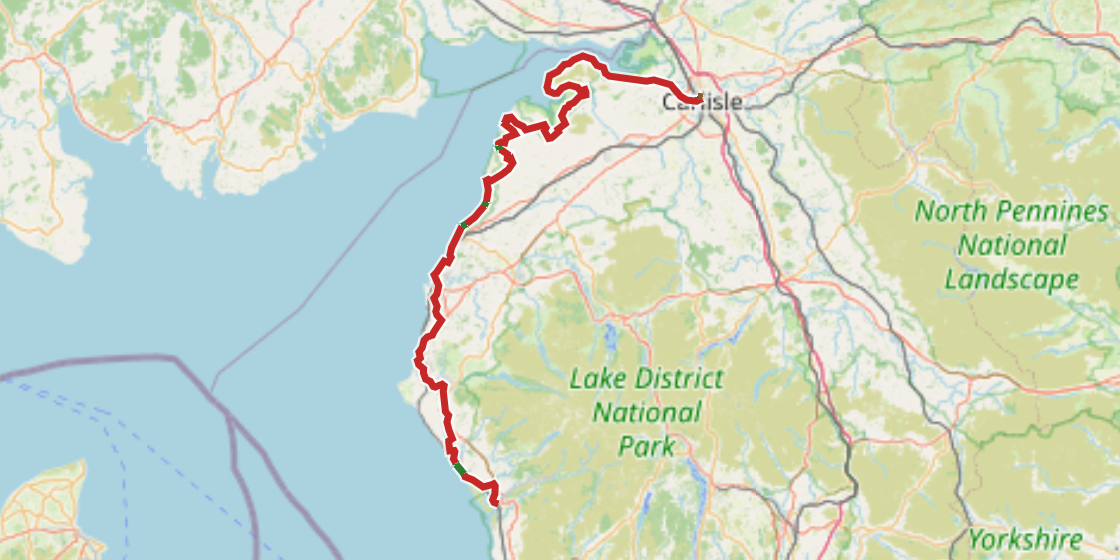 Map of NCN 72 - Cumbrian Coast