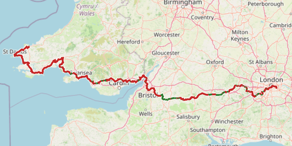 Map of NCN 4 - Celtic Trail