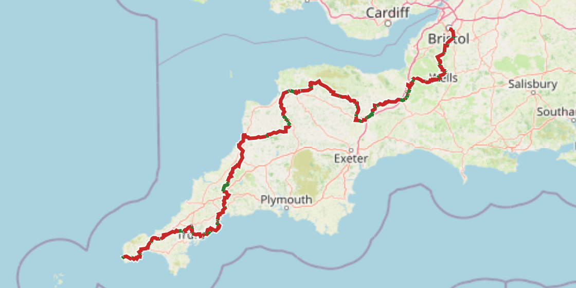 Map of NCN 3 - West Country Way