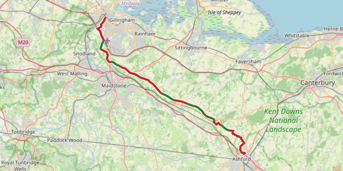 Map of NCN 17 - Pilgrims Way