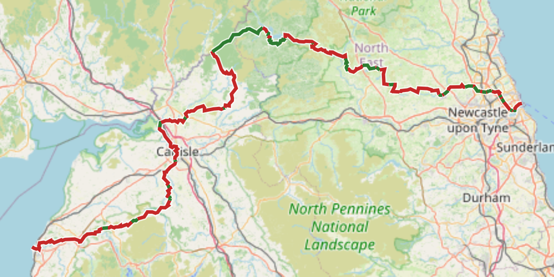 Map of NCN 10 - Reivers Route