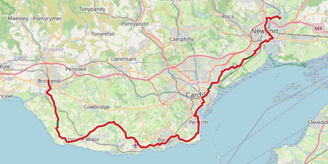 Map of NCN 88 - South Wales Coast