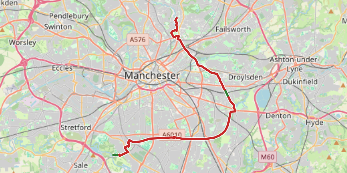Map of NCN 60 - Manchester