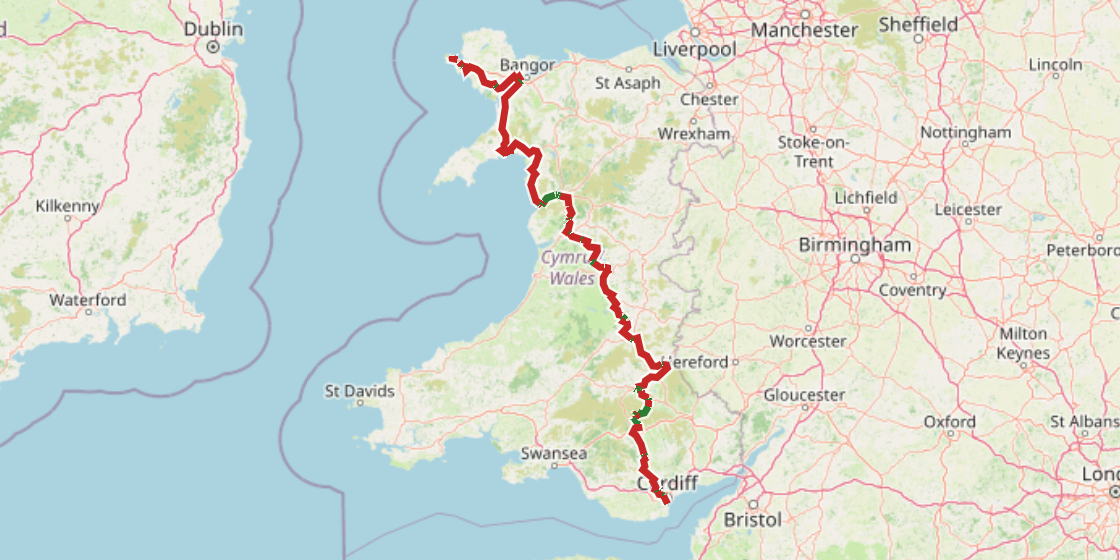 Map of NCN 8 - Lôn Las Cymru