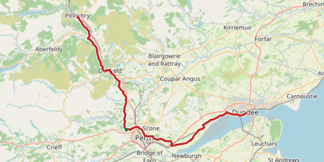Map of NCN 77 - Dundee to Pitlochry