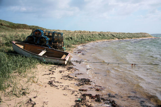 Boat and creels on Glimps Holm